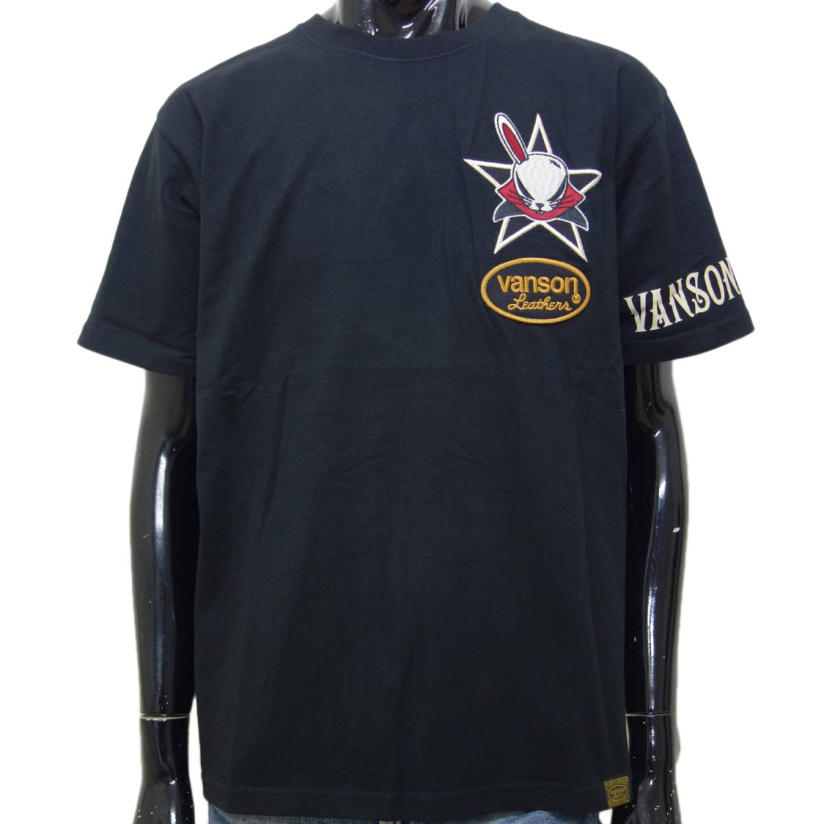 送料無料 バンソン 武装戦線 半袖 Tシャツ CRV-2204 黒 L VANSON クローズ WORST ワースト T.F.O.A コラボレーション バイカー 新品 メンズ
