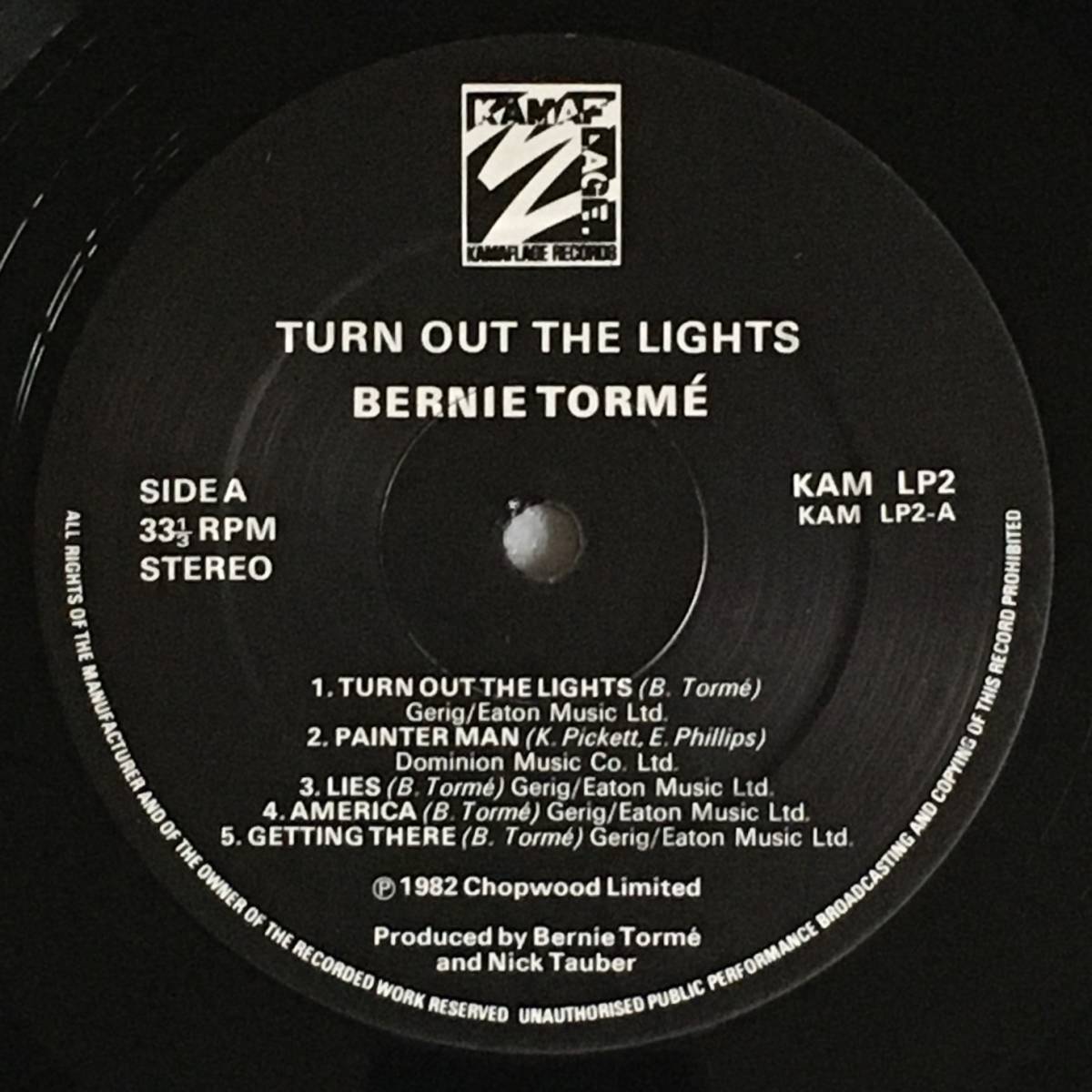BERNIE TORME「TURN OUT THE LIGHTS」UK ORIGINAL KAMAFLAGE KAM LP 2 '82 ex-GILLAN_画像4