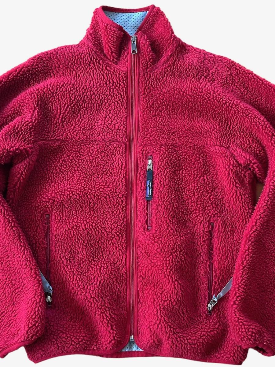 おまけ付】 2000年us製 patagonia 赤redレッド XS SP00 23023 縦ジップ