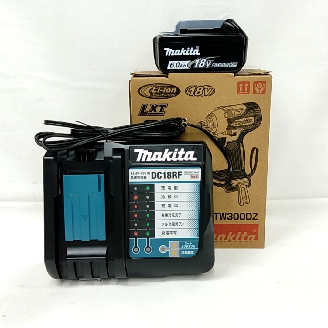  Makita 18V заряжающийся ударный гайковерт TW300DZ+ зарядное устройство (DC18RF)[USB терминал есть ]+ батарея BL1860B[6.0Ah][ Япония внутренний * Makita оригинальный товар * новый товар / не использовался ]