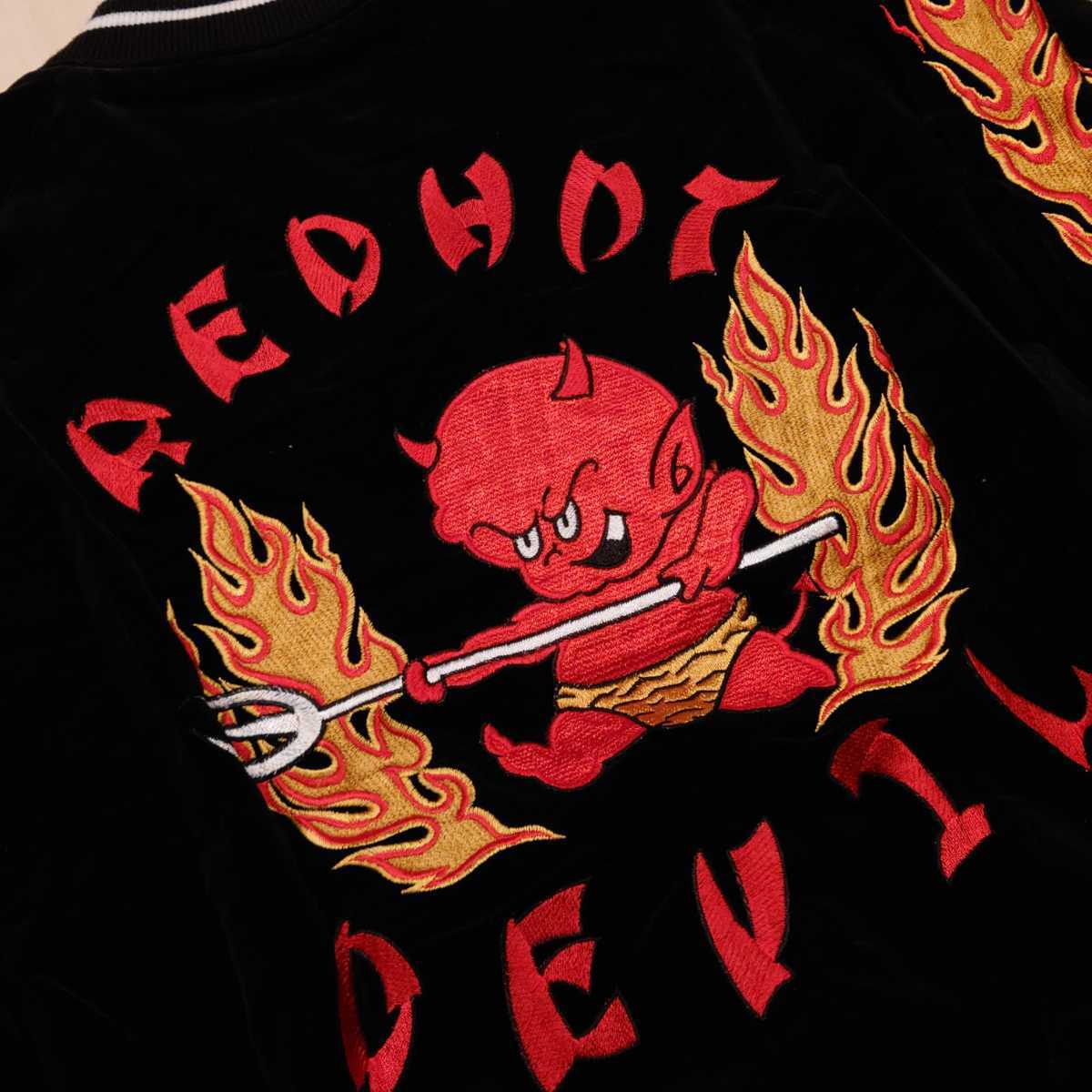 red hot devil スカジャン スーベニアジャケット レッドホットデビル 刺繍 ベロア 2211