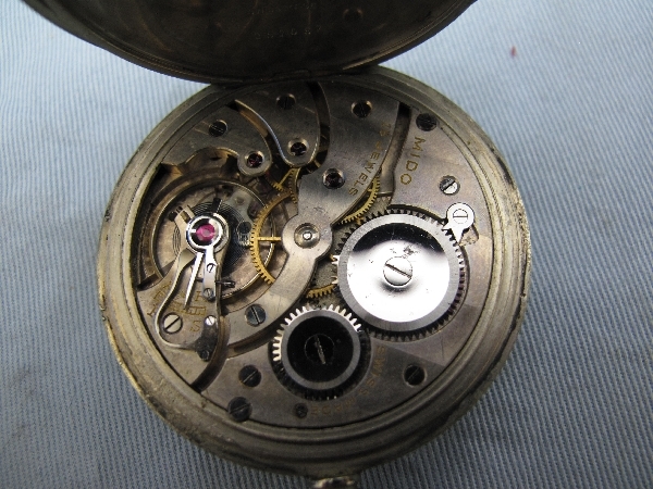 MIDO ミドー 手巻懐中時計 スモセコ付（984）稼動品 アンティーク コレクション 鎖付の画像9