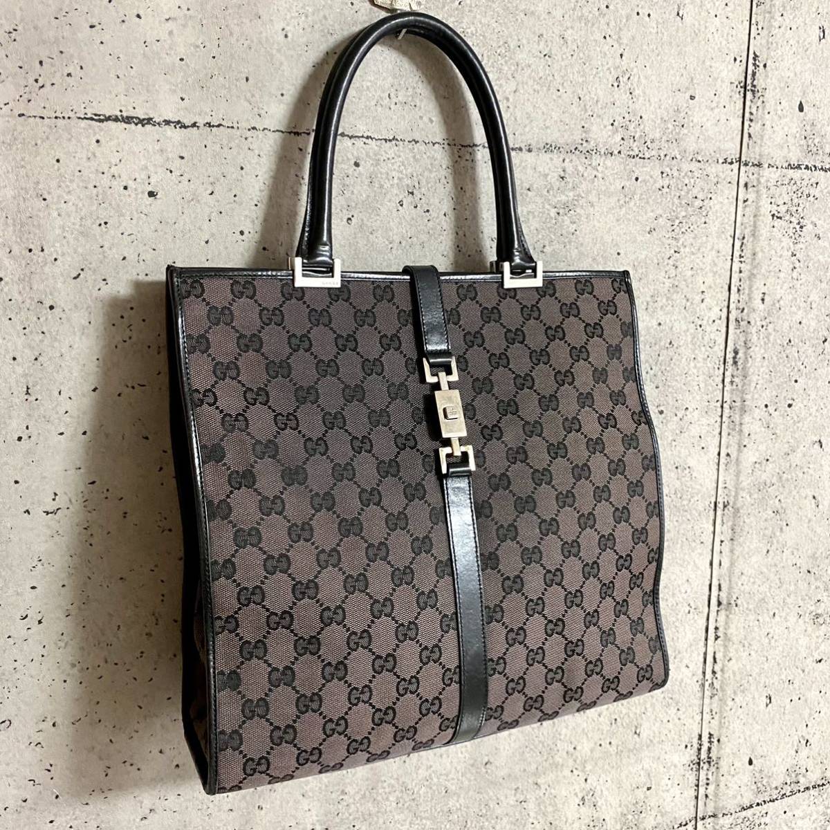 本物 GUCCI グッチ GG柄 キャンバス トートバッグ ハンドバッグ