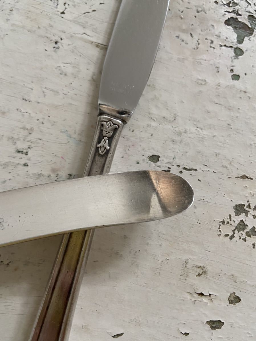 ヴィンテージのナイフ2本セット☆蚤の市ビンテージアンティークアメリカイギリスカトラリーシルバー_画像7