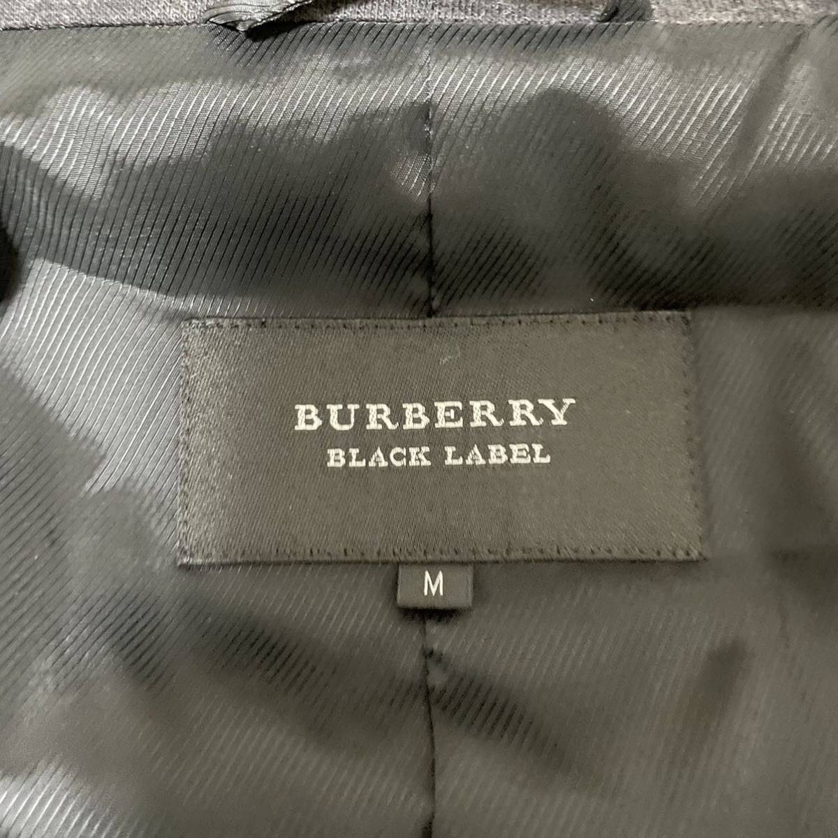 バーバリーブラックレーベル【美品】BURBERRY BLACK LABELミリタリージャケット ブルゾン ホースボタン ジャージー　Mサイズ グレー_画像7