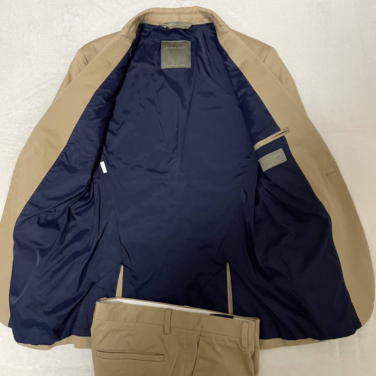 ザラ【希少カラー】ZARA スーツセットアップ　テーラードジャケット　ベージュ　46 / Mサイズ　メンズ_画像5
