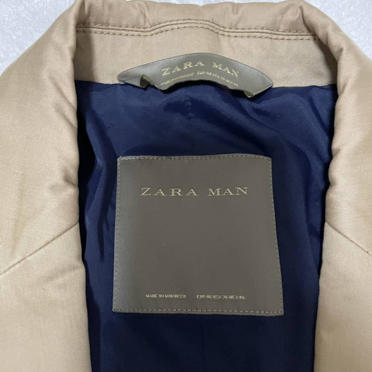 ザラ【希少カラー】ZARA スーツセットアップ　テーラードジャケット　ベージュ　46 / Mサイズ　メンズ_画像6