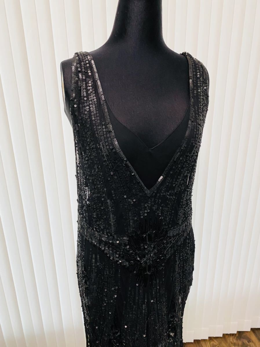  Ralph Lauren collection Ran way dress beads hand .. total race whole surface beads unused 