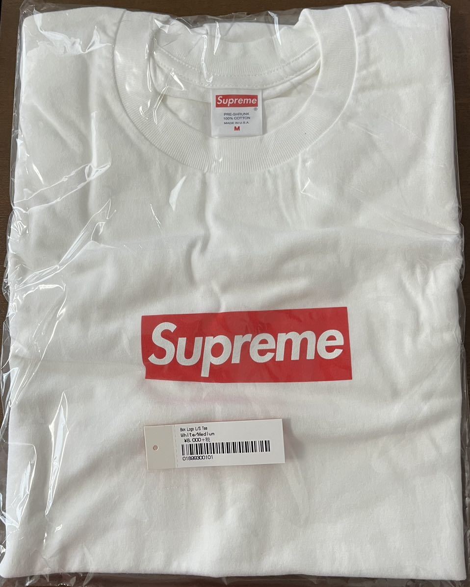 Supreme 新品 Box Logo L/S Tee 白 M シュプリーム ボックス ロゴ