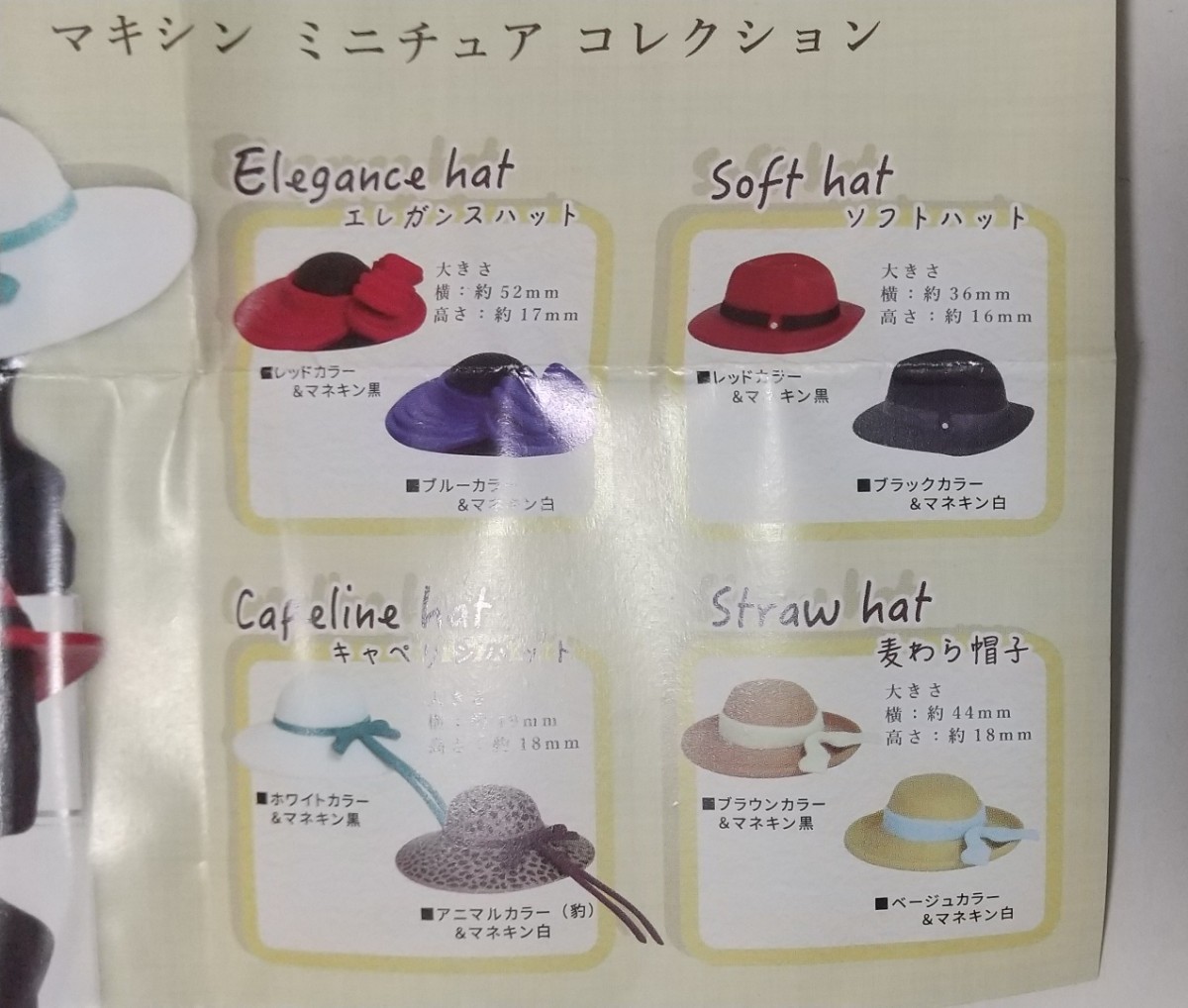 (未開封)マキシンミニチュアコレクション全８種ガチャ 帽子