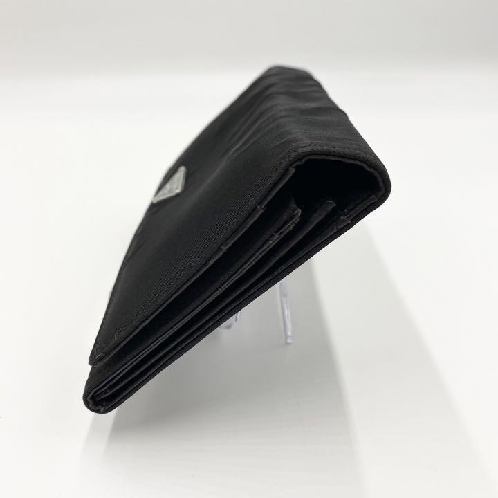 PRADA プラダ 長財布 三角ロゴプレート ブラック ナイロン サフィアーノレザー レディース メンズ イタリア製 付属品