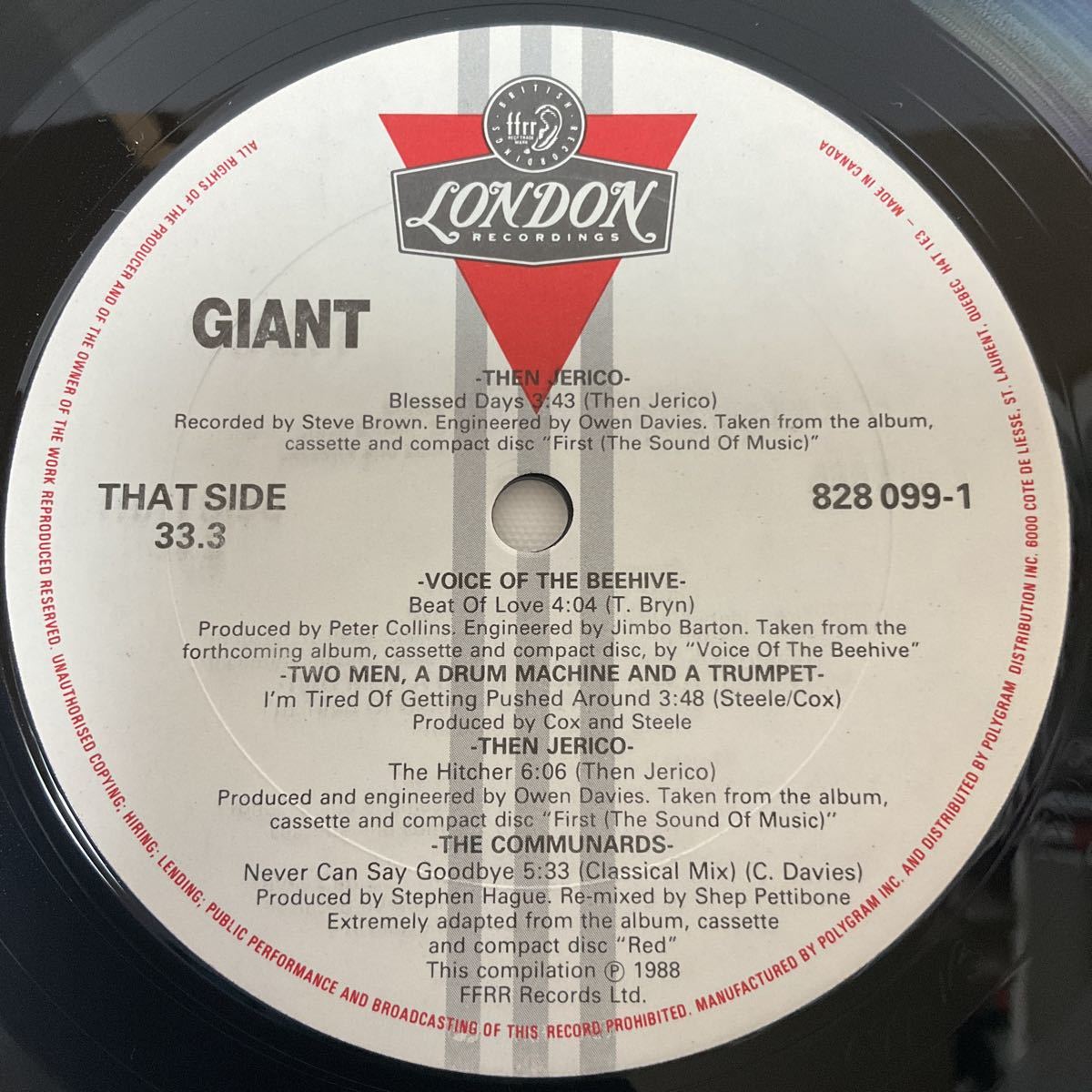 シュリンク HYPE STICKER付 / 美盤 / V.A. / GIANT / LP レコード / 828 099-1 / CANADA /_画像6