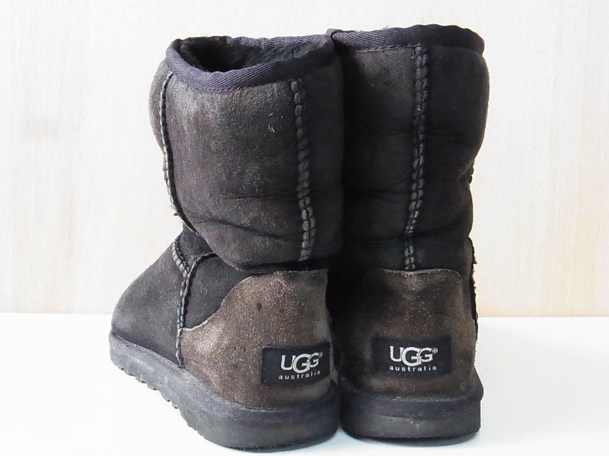 人気 UGG australia アグ オーストラリア ムートンレザー ブーツ 靴 黒 サイズUS6_画像3