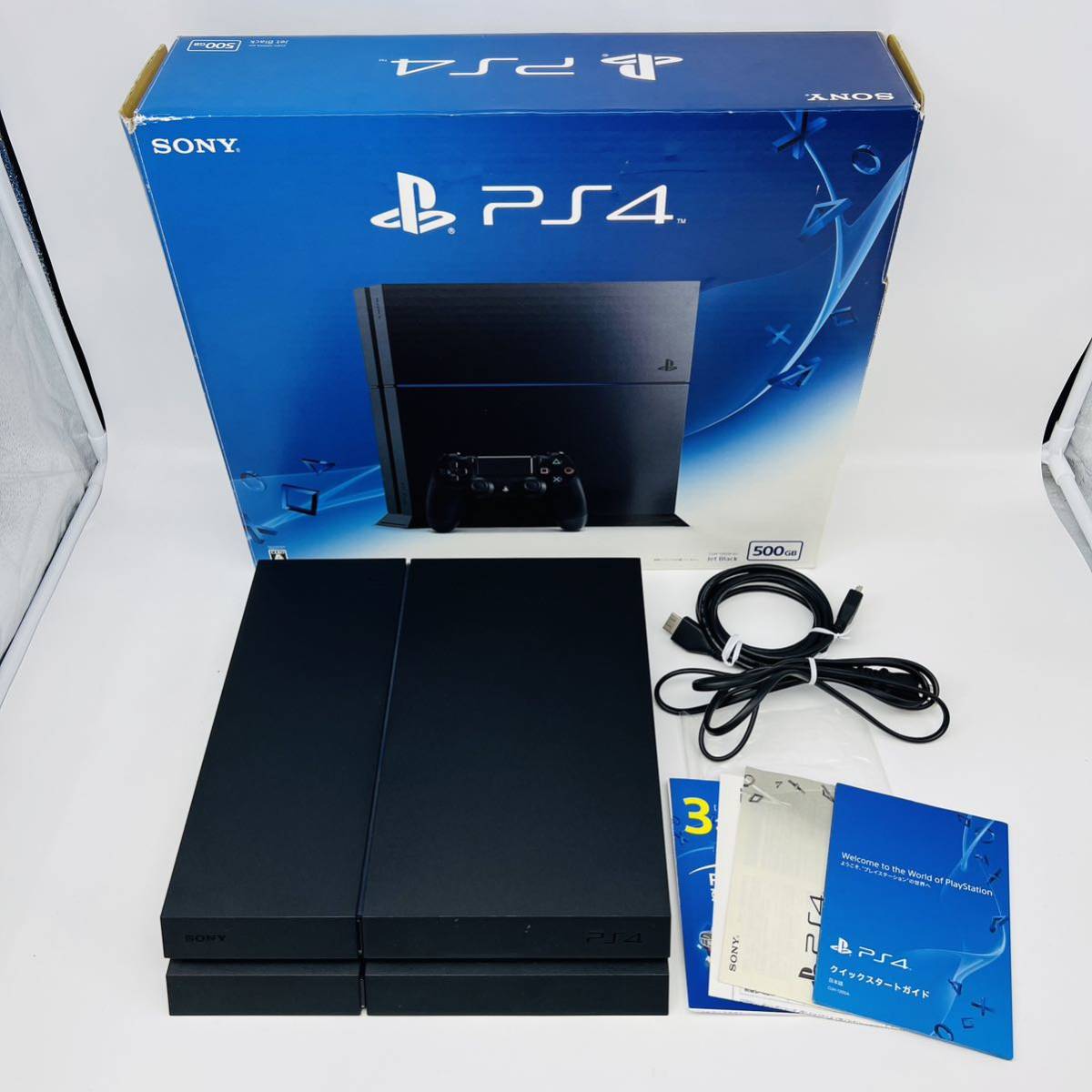 1円〜 PS4 本体 箱 セット 500GB ブラック SONY PlayStation4 CUH 