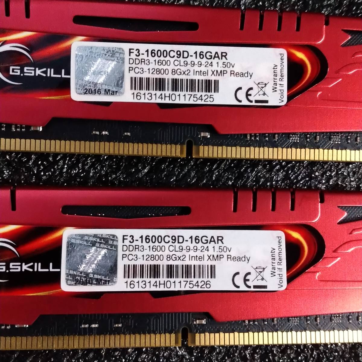 【中古】DDR3メモリ 16GB[8GB2枚組] G.SKILL Ares F3-1600C9D-16GAR [DDR3-1600 PC3-12800]