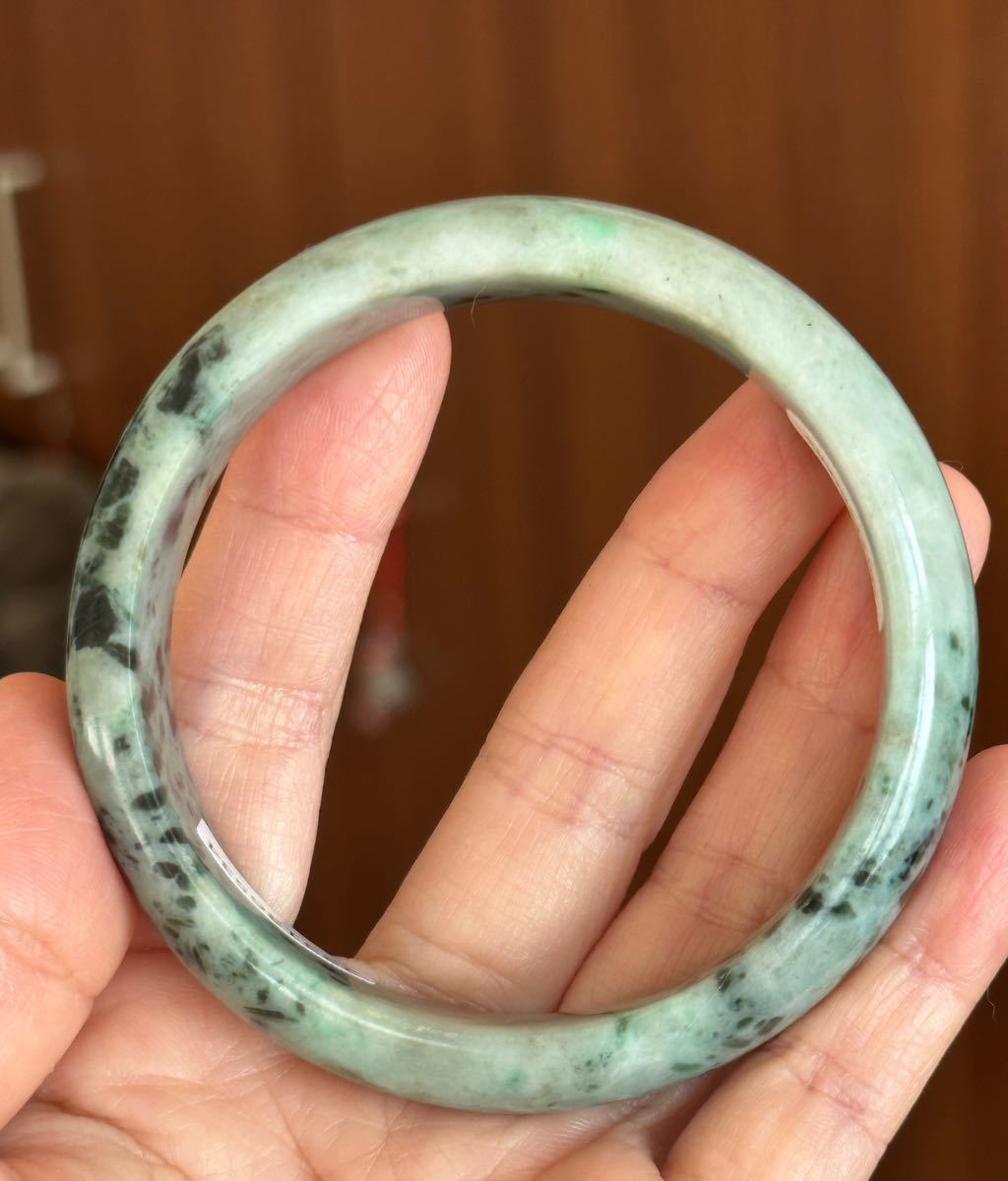 ○翡翠 くりぬきバングル 【A貨 未処理】内径59.1mm No.534 ○翡翠 くりぬきバングル 【A貨 未処理】内径59.1mm No.534
