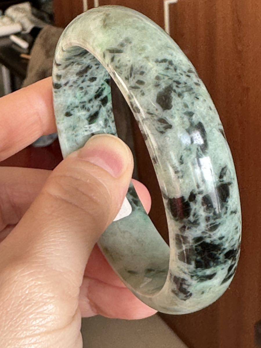 ○翡翠 くりぬきバングル 【A貨 未処理】内径59.1mm No.534 ○翡翠 くりぬきバングル 【A貨 未処理】内径59.1mm No.534