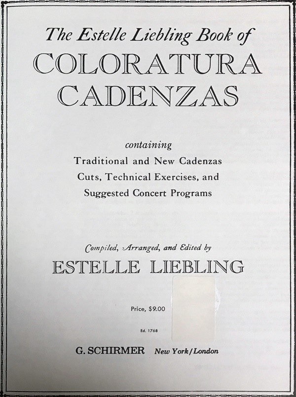 リーブリング コロラトゥーラ・ソプラノのためのカデンツァ集 輸入楽譜 Liebling Coloratura Cadenzas 声楽 ヴォーカル 洋書_画像2