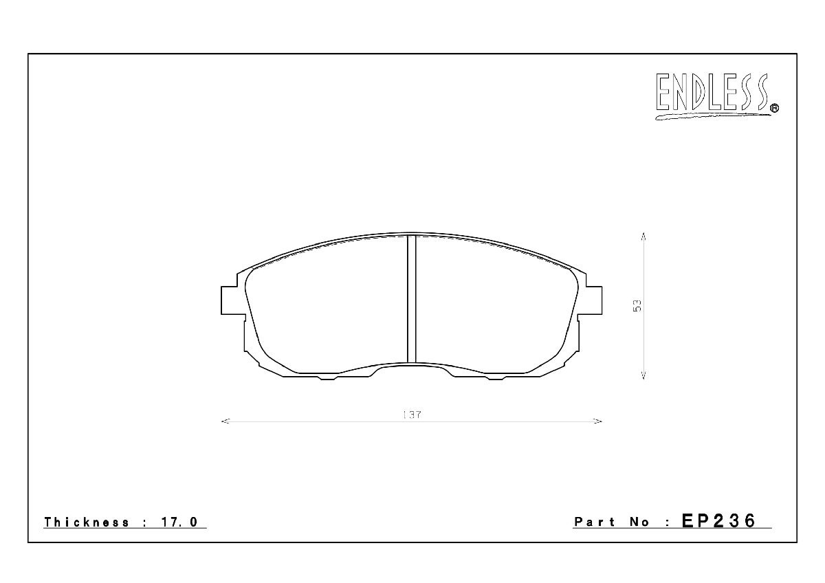 エンドレス ブレーキパッド MX72 PLUS EP236 フロント ニッサン ラフェスタ B30 NB30 ENDLESS 足回り 送料無料_画像3