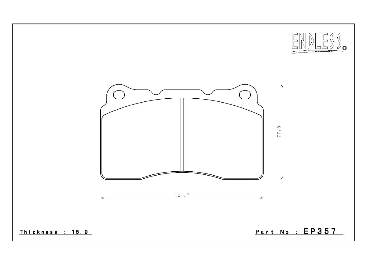 エンドレス ブレーキパッド TYPE R EP357 フロント スバル WRX VAG (S4 tS) ENDLESS 足回り 送料無料_画像3