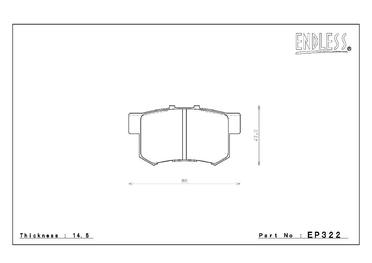 エンドレス ブレーキパッド SSS EP322 リア ホンダ レジェンド KA9 (EURO除く) ENDLESS 足回り 送料無料_画像3