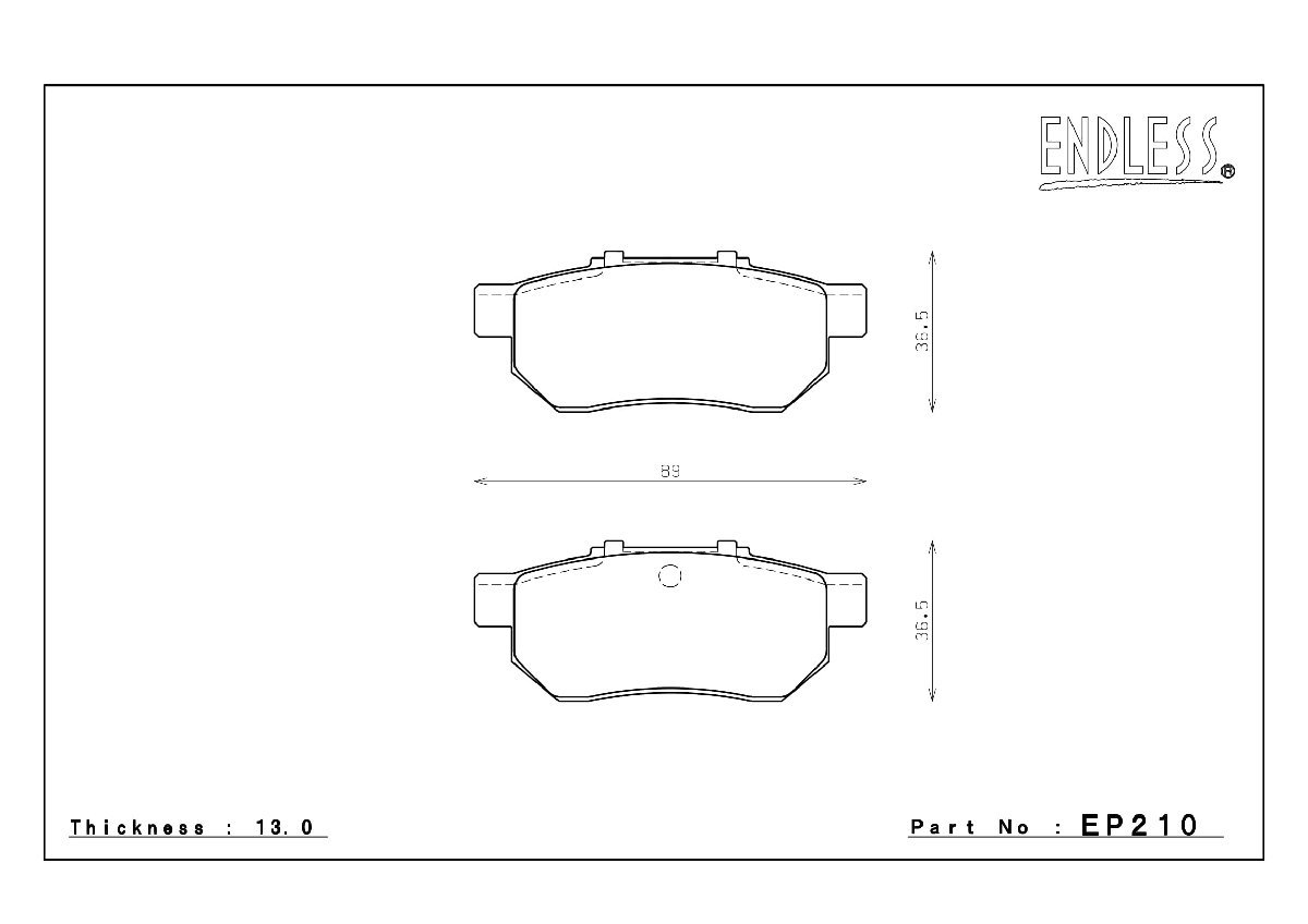 エンドレス ブレーキパッド MX72K EP210 リア ホンダ インテグラ DC1 (ABS付) DC2 DB7/8 (V-TEC) ENDLESS 足回り 送料無料_画像3