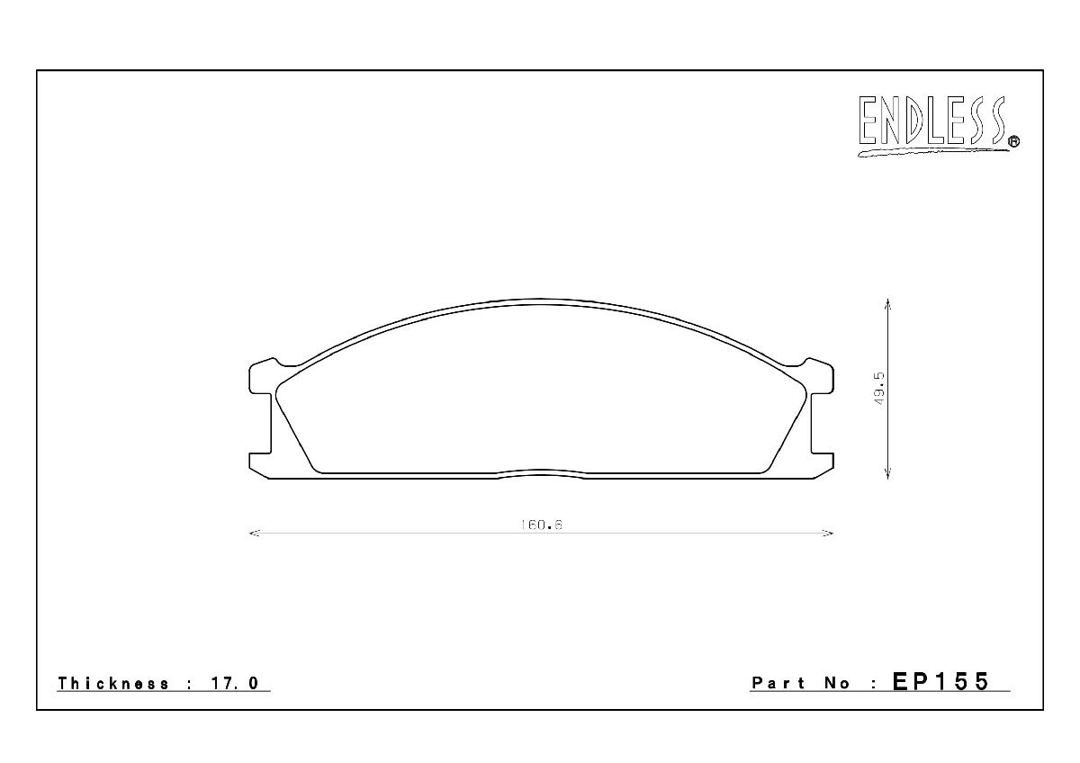 エンドレス ブレーキパッド SSM PLUS EP155 フロント ニッサン キャラバン・ホーミー E24系 (バン・4WD) ENDLESS 足回り 送料無料_画像3