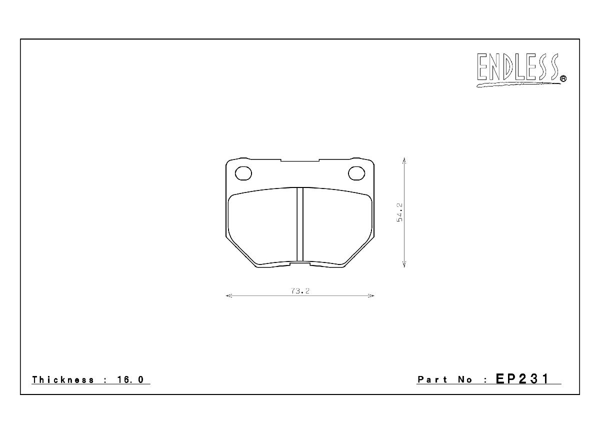 エンドレス ブレーキパッド MX72 PLUS EP231 リア ニッサン スカイライン ER34 (NA)4POTキャリパー装着車 ENDLESS 足回り 送料無料_画像3