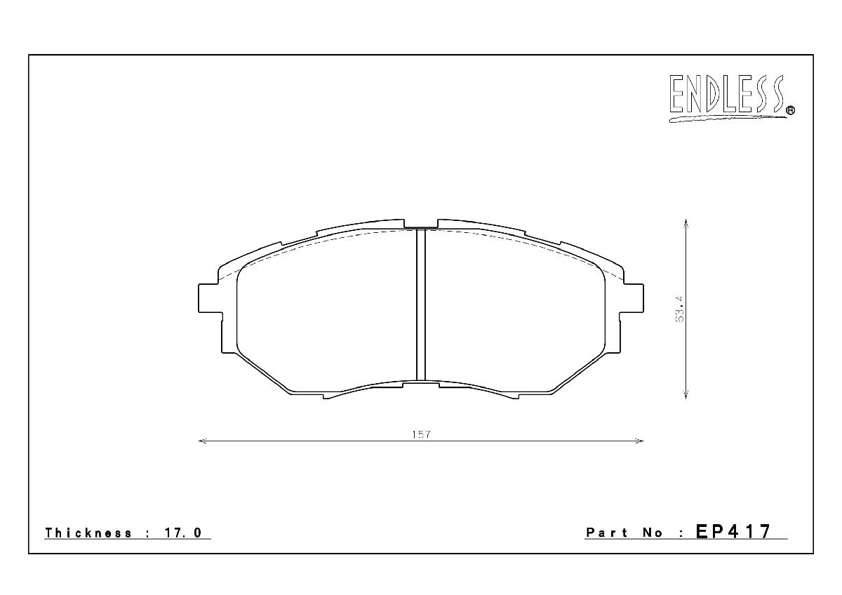 エンドレス ブレーキパッド SSS EP417 フロント スバル インプレッサ GVF (ブレンボ非装着車) ENDLESS 足回り 送料無料_画像3