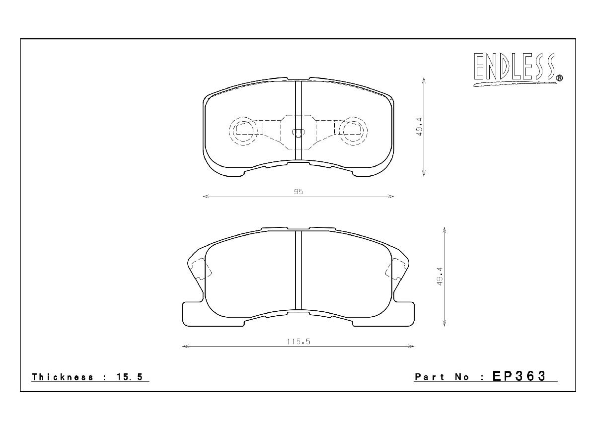 エンドレス ブレーキパッド SSS EP363 フロント ダイハツ マックス L952S/962S ENDLESS 足回り 送料無料_画像3