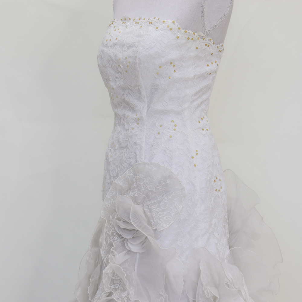  used wedding dress eggshell white Aya na tureayanachu-ru11 number T mermaid line dress W-113