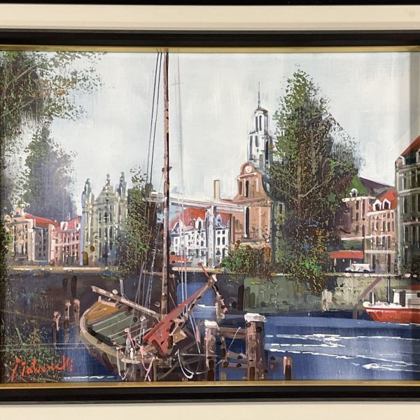 お買得!】 絵画竹内敏彦 オランダ風景 絵画/タペストリ - education