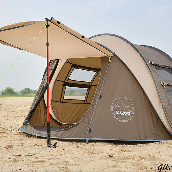 キャンプ用 自動屋外ポップアップテント 防水用 クイックオープニングテント キャリングバッグ付き 4人用 キャノピー