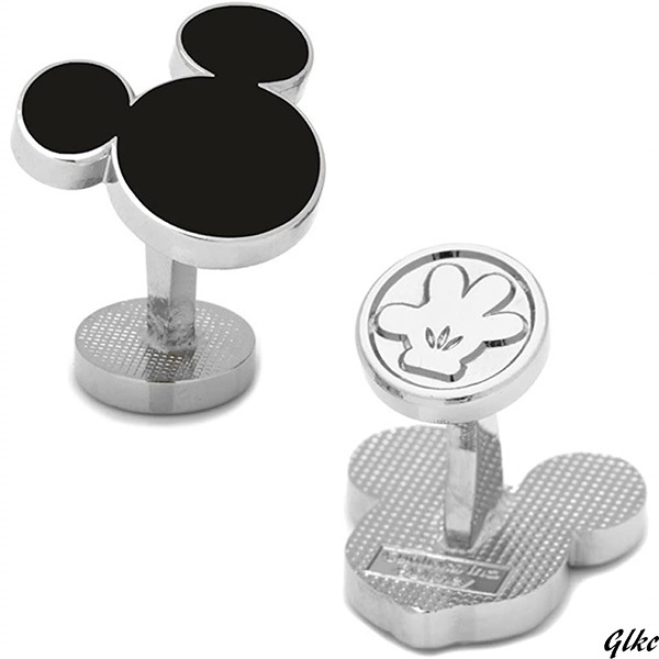 Disney ミッキーマウス シルエット カフス カフスボタン カフリンクス 　シルバー おしゃれ 贈り物 プレゼント ギフト