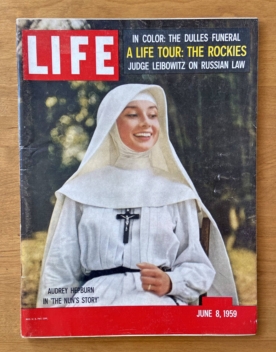 50's ヴィンテージUS雑誌『 LIFE 』1959年6/9号 オードリー・ヘップバーン表紙アメリカンな広告多数 レア！_画像1
