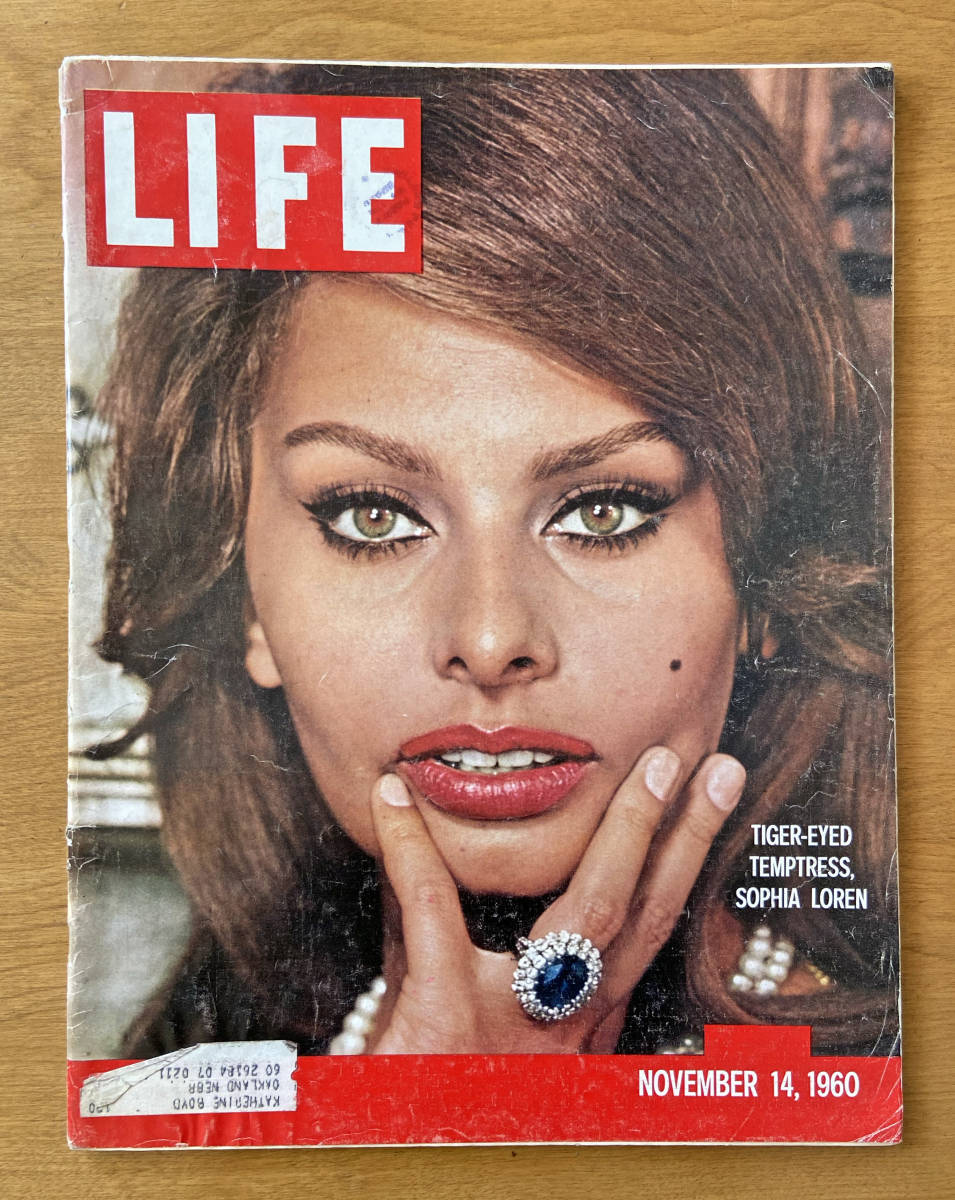 60's ヴィンテージUS雑誌『 LIFE 』1960年11/14号 ソフィア・ローレン表紙アメリカンな広告多数 レア！