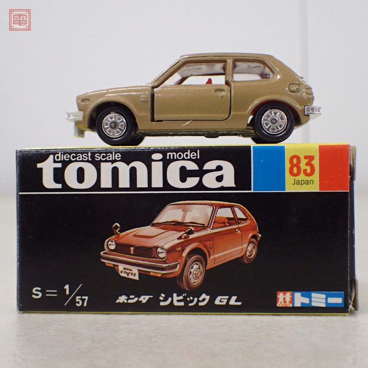 トミカ 日本製 No.83 ホンダ シビック GL 黒箱 旧ホイール TOMICA