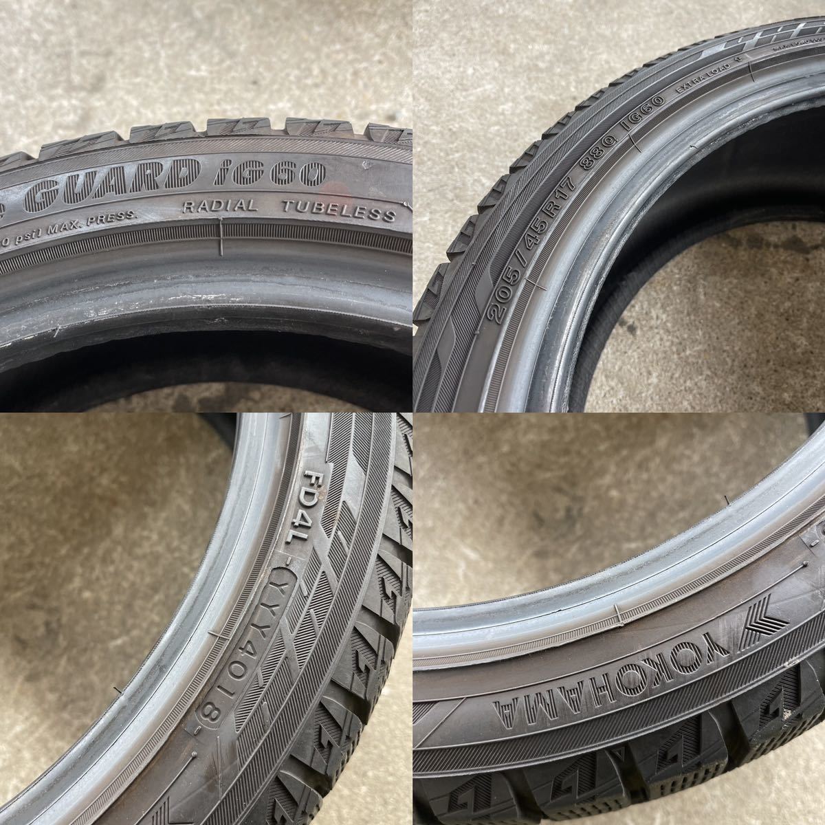 スタッドレス 205/45R17 88Q IG60 ヨコハマ アイスガード iG60 YOKOHAMA ice GUARD 年式4本/4018 溝/約7mm 4本 2018年製(中古)|売買されたオークション情報、yahooの商品情報をアーカイブ公開 - オークファン(aucfan.com) スタッドレス 205/45R17 88Q IG60 ヨコハマ アイスガード iG60 YOKOHAMA ice GUARD 年式4本/4018 溝/約7mm 4本 2018年製(中古)|売買されたオークション情報、yahooの商品情報をアーカイブ公開 - オークファン(aucfan.com)