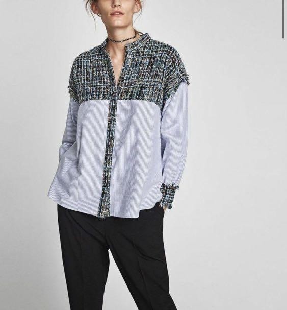 ヤフオク! - ZARA◇秋◇極上◇ファンシー ツイード & ストライプシ...
