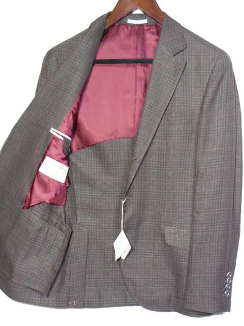 size:48◆Brunello Cucinelli◆ジャケット 3B段返り◆made in italy◆brown◆49%linen 32%wool 19%silk◆ブルネロクチネリ◆良質天然素材_画像1