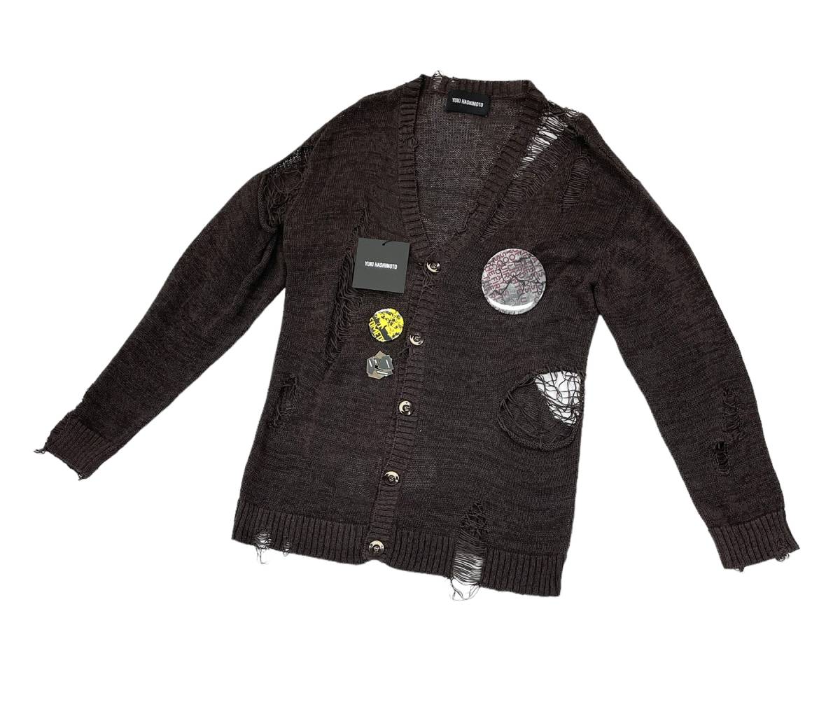 トップス YUKI HASHIMOTO AGED CARDIGAN WITH BADGES トップス YUKI HASHIMOTO AGED CARDIGAN WITH BADGES Yuki