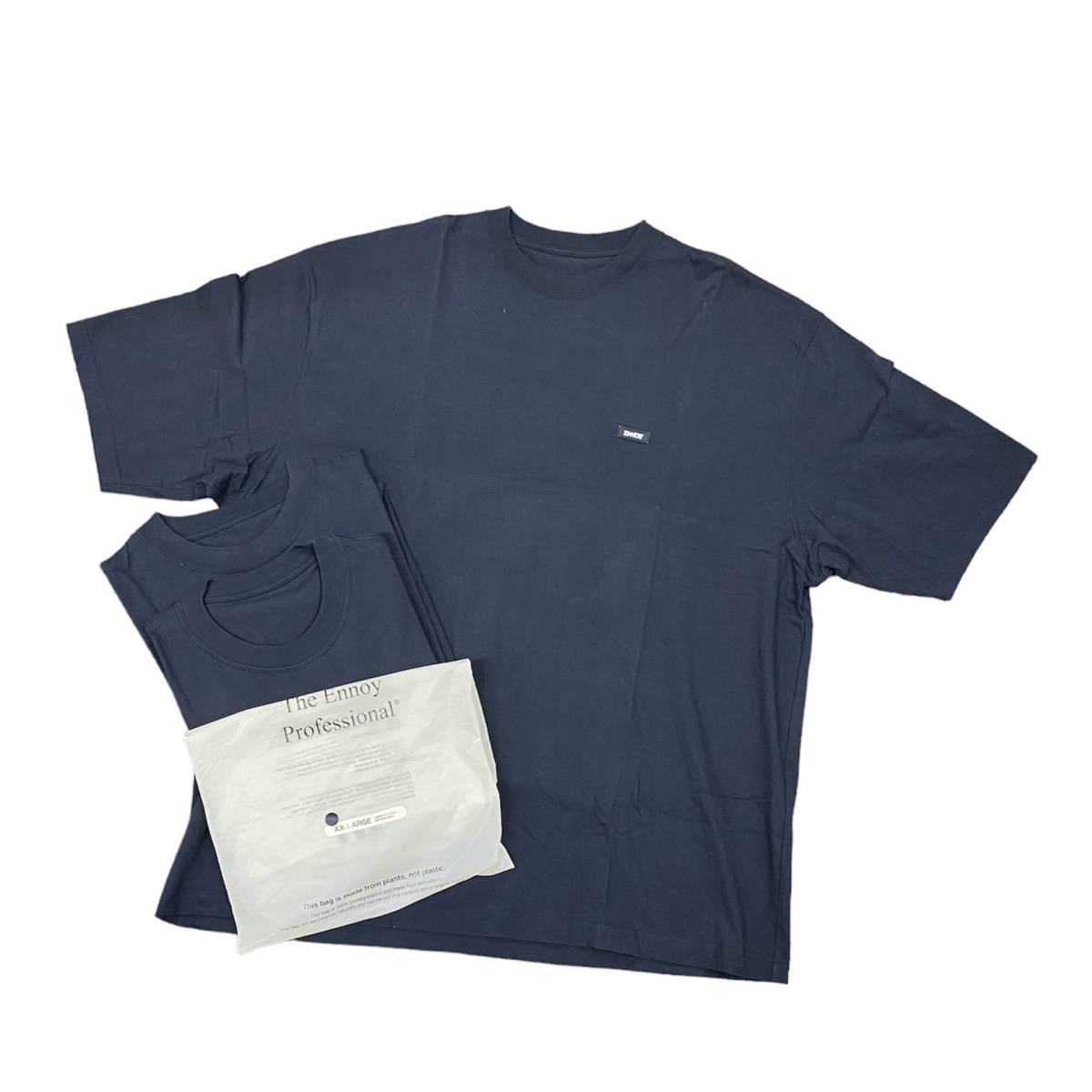 ● ENNOY 3PACK T-SHIRTS 3パック Tシャツ クルーネック カットソー エンノイ ネイビー XXL_画像1