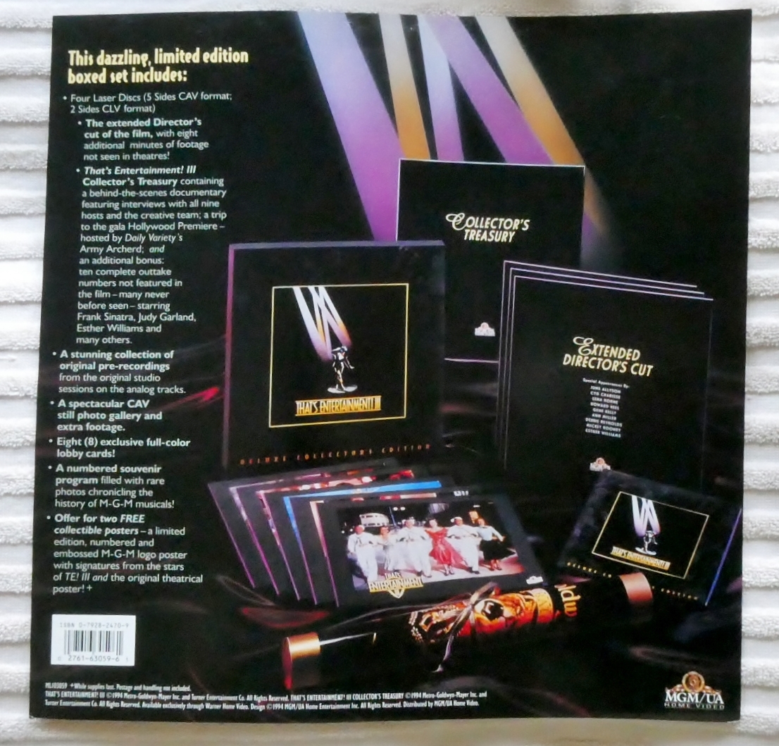  rare foreign record LD Thats * entertainment PART3 Deluxe * collectors * edition 4 sheets set THAT\'S ENTERTAINMENT! III