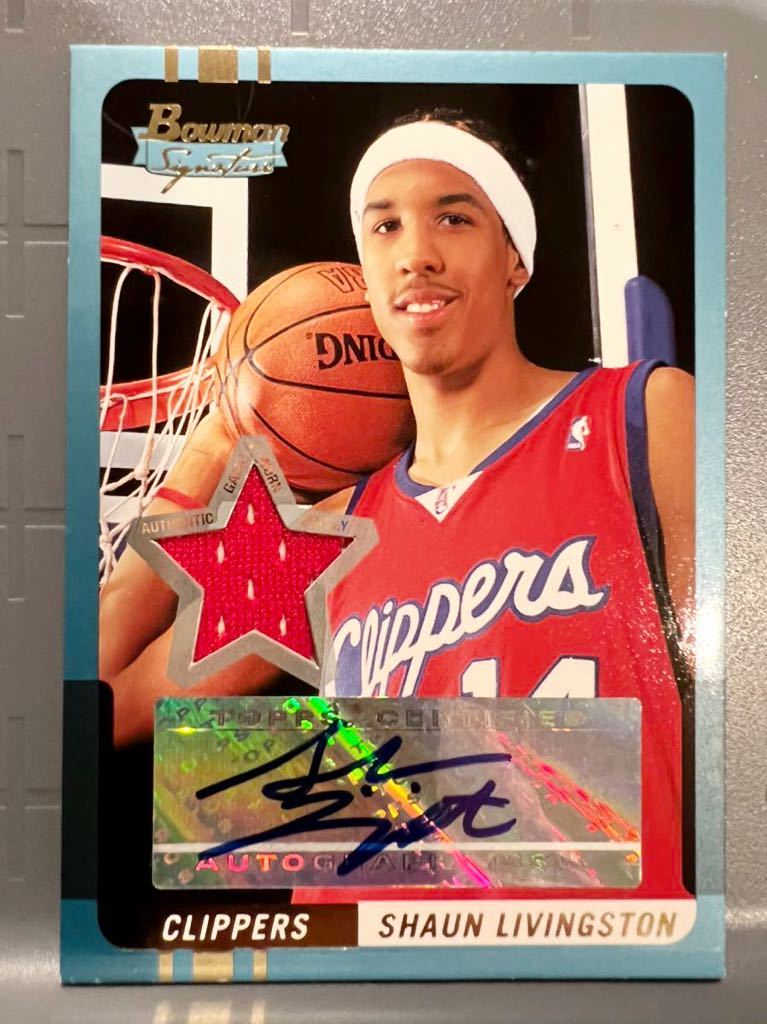 激レア169 RC Auto Jersey 05 Topps Shaun Livingston ショーン・リビングストン NBA ルーキー サイン バスケ Panini ウォリアーズ 3回優勝_画像1