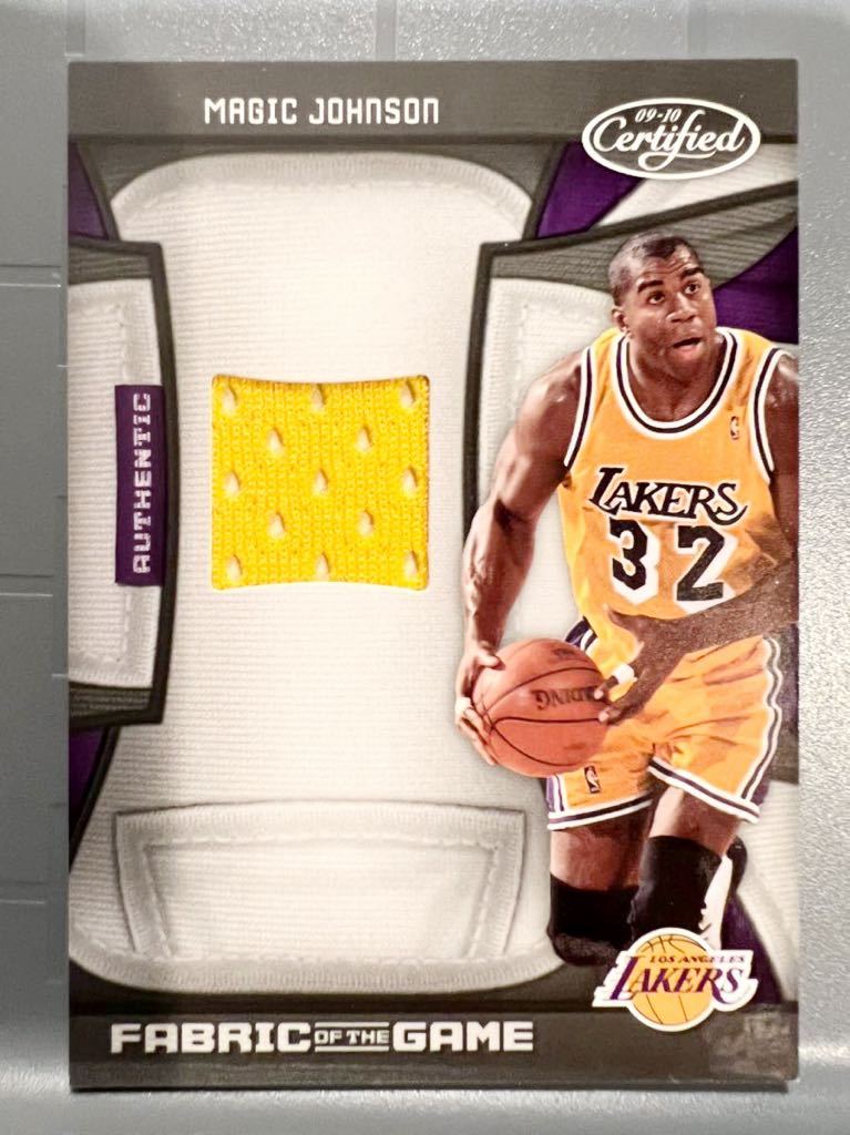 初年度 Jersey 2010 Panini Magic Johnson マジック・ジョンソン NBA 実使用 ユニフォーム バスケ Lakers レイカーズ 優勝 HOF MVP Allstar_画像1