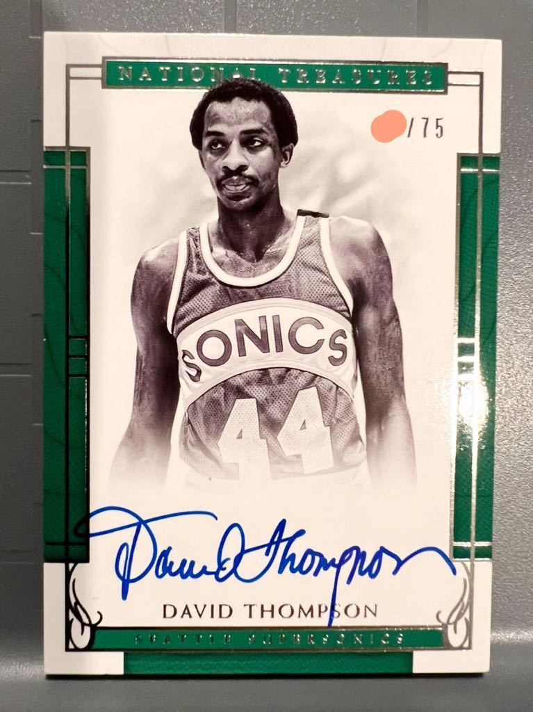 最高級直書75枚限定 Auto 16 Panini 国宝 David Thompson デイヴィッド・トンプソン NBA サイン Rockets All-star MVP バスケ Sky Walker