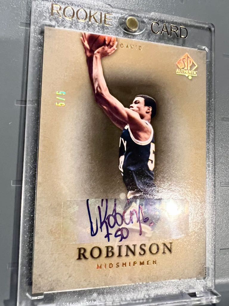 5/5枚限定 Gold Navy Auto 12 Upper Deck David Robinson デビッド・ロビンソン サイン MVP NBA 優勝 10All-star Panini バスケ Midshipman