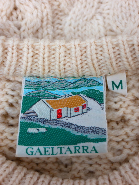  i-ll Land производства GAELTARRA Fisherman шерсть вязаный свитер ( мужской M) неотбеленная ткань Alain вязаный 80s90s