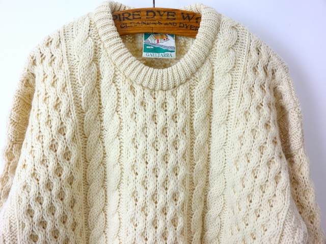  i-ll Land производства GAELTARRA Fisherman шерсть вязаный свитер ( мужской M) неотбеленная ткань Alain вязаный 80s90s