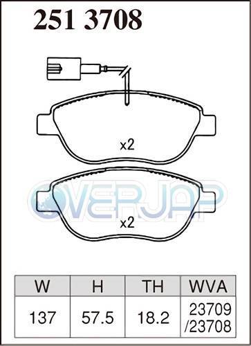 M2513708 DIXCEL Mタイプ ブレーキパッド フロント用 FIAT 500/500C/500S(CINQUECENTO) 312142/31214T 2013/1～ ABARTH 595 TURISMO_画像2